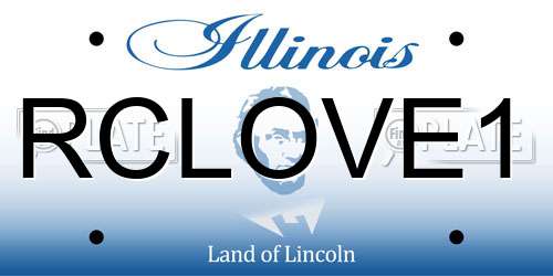 RCLOVE1 Illinois License Plate