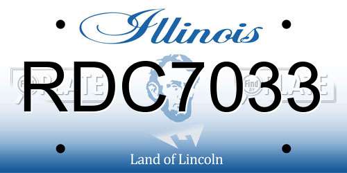 RDC7033 Illinois License Plate