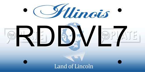 RDDVL7 Illinois License Plate