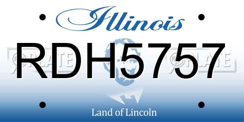 RDH5757 Illinois License Plate