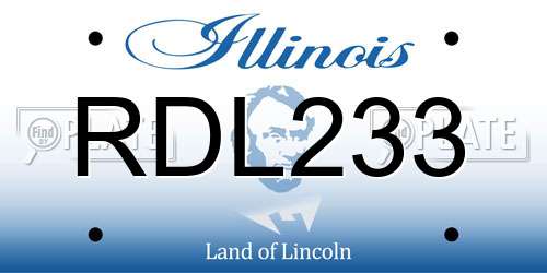 RDL233 Illinois License Plate