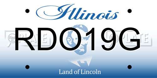 RDO19G Illinois License Plate