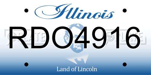 RDO4916 Illinois License Plate