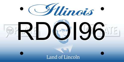 RDOI96 Illinois License Plate