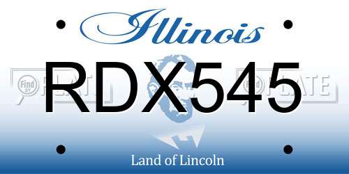 RDX545 Illinois License Plate