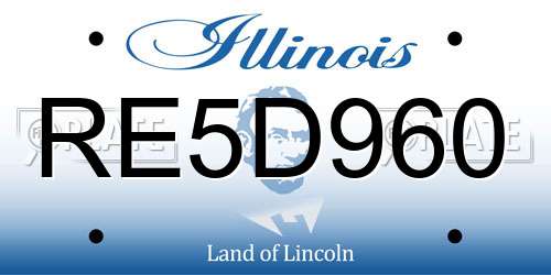 RE5D960 Illinois License Plate