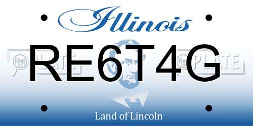 RE6T4G Illinois License Plate