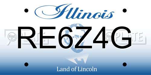 RE6Z4G Illinois License Plate