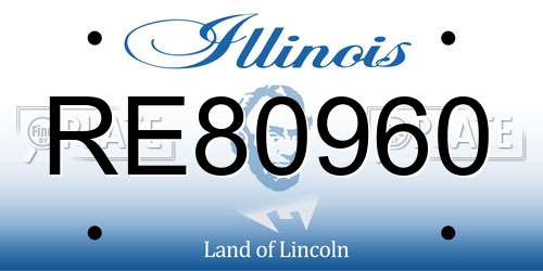 RE80960 Illinois License Plate