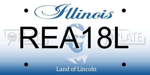REA18L Illinois License Plate