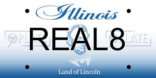 REAL8 Illinois License Plate
