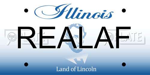 REALAF Illinois License Plate