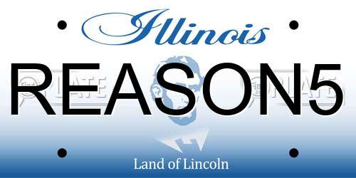 REASON5 Illinois License Plate