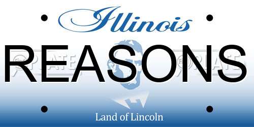 REASONS Illinois License Plate