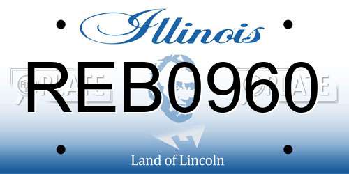 REB0960 Illinois License Plate