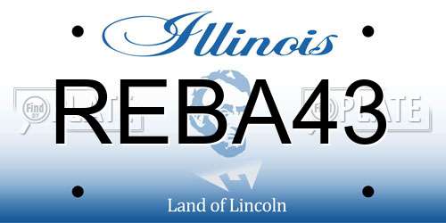 REBA43 Illinois License Plate