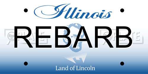 REBARB Illinois License Plate