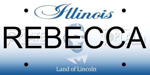 REBECCA Illinois License Plate