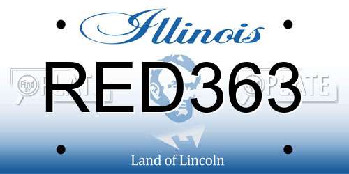 RED363 Illinois License Plate