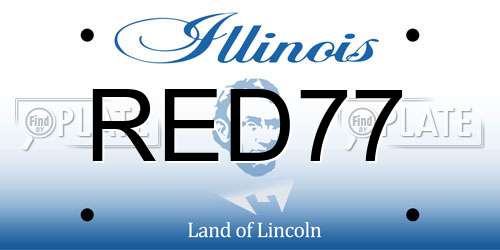 RED77 Illinois License Plate