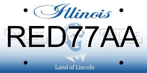 RED77AA Illinois License Plate