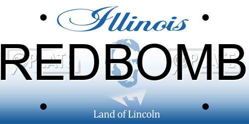 REDBOMB Illinois License Plate