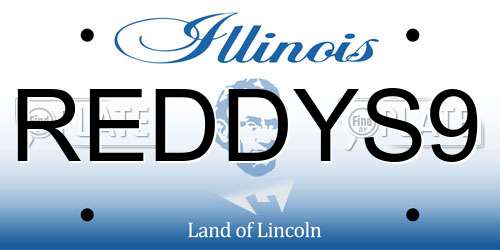 REDDYS9 Illinois License Plate