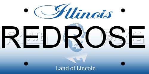 REDROSE Illinois License Plate