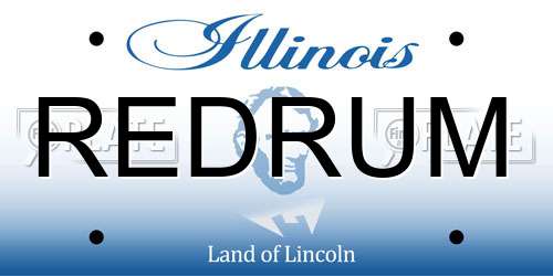 REDRUM Illinois License Plate