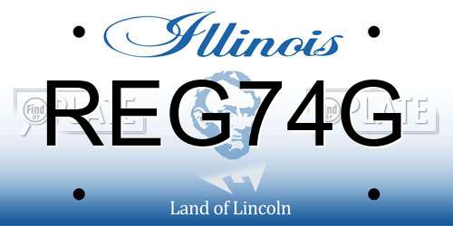 REG74G Illinois License Plate