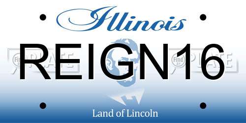 REIGN16 Illinois License Plate