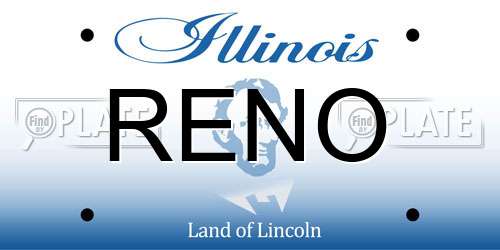 RENO Illinois License Plate