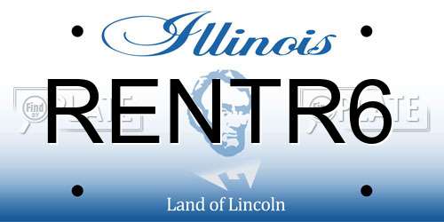 RENTR6 Illinois License Plate
