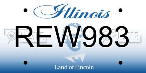 REW983 Illinois License Plate