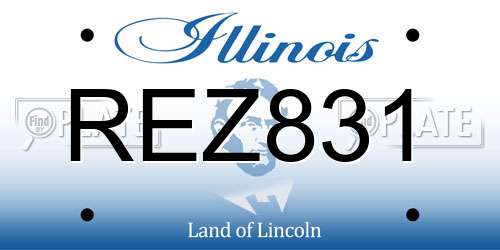 REZ831 Illinois License Plate