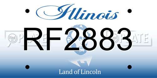 RF2883 Illinois License Plate