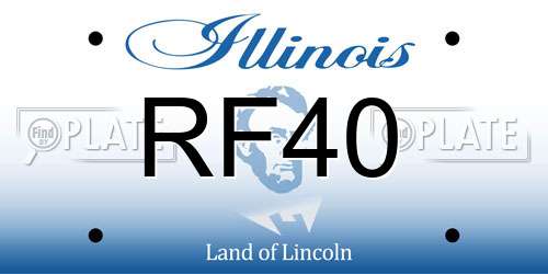 RF40 Illinois License Plate