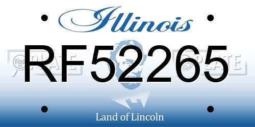 RF52265 Illinois License Plate