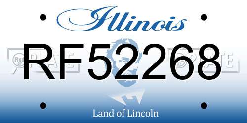 RF52268 Illinois License Plate