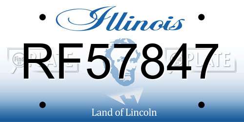 RF57847 Illinois License Plate
