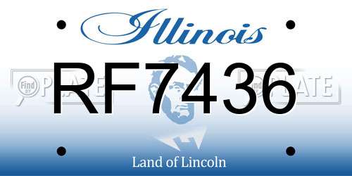 RF7436 Illinois License Plate
