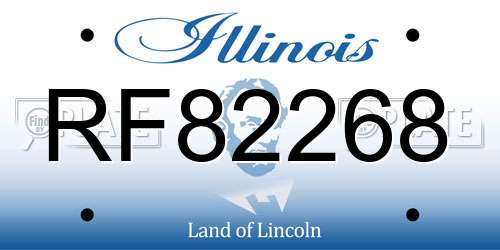 RF82268 Illinois License Plate
