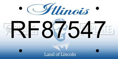 RF87547 Illinois License Plate