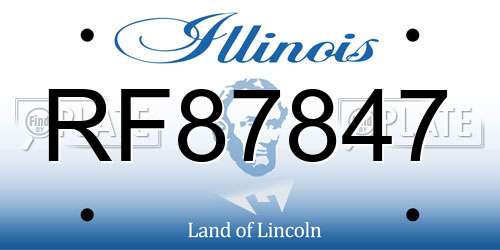 RF87847 Illinois License Plate