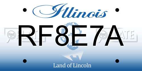 RF8E7A Illinois License Plate