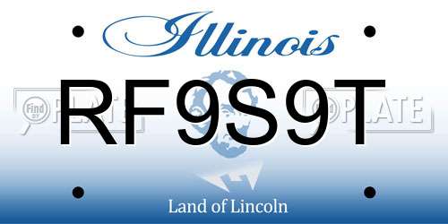 RF9S9T Illinois License Plate