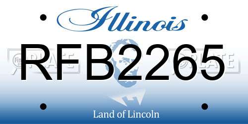 RFB2265 Illinois License Plate