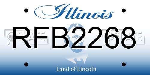 RFB2268 Illinois License Plate