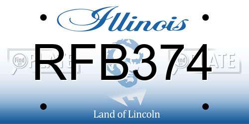 RFB374 Illinois License Plate