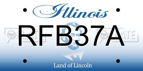 RFB37A Illinois License Plate